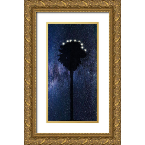 Night Star Gold Ornate Wood Framed Art Print with Double Matting by Phillip, Jamie