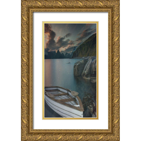 Row Boat 2 Gold Ornate Wood Framed Art Print with Double Matting by Phillip, Jamie
