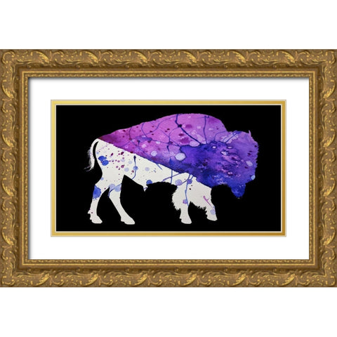 Abstract Buffalo Gold Ornate Wood Framed Art Print with Double Matting by Phillip, Jamie