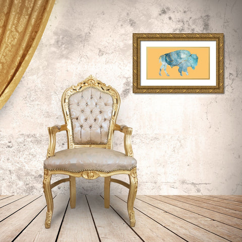 Abstract Buffalo 2 Gold Ornate Wood Framed Art Print with Double Matting by Phillip, Jamie