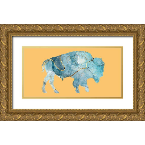 Abstract Buffalo 2 Gold Ornate Wood Framed Art Print with Double Matting by Phillip, Jamie