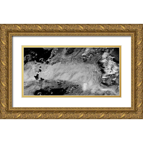 Abstract Black Marble Gold Ornate Wood Framed Art Print with Double Matting by Phillip, Jamie