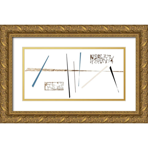 Clean Line Abstract Gold Ornate Wood Framed Art Print with Double Matting by Phillip, Jamie