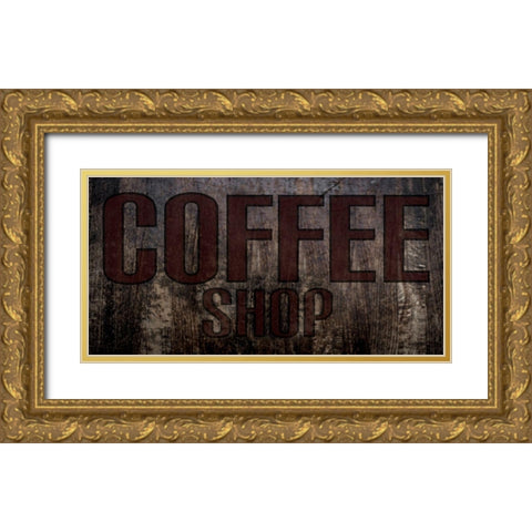 Coffee Shop Gold Ornate Wood Framed Art Print with Double Matting by Phillip, Jamie