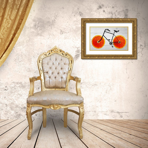 Orange Wheel 2 Gold Ornate Wood Framed Art Print with Double Matting by Phillip, Jamie