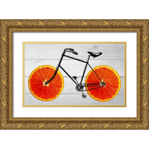 Orange Wheel 2 Gold Ornate Wood Framed Art Print with Double Matting by Phillip, Jamie