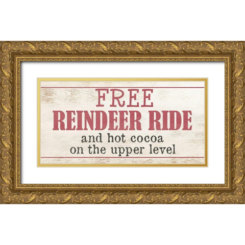 Reindeer Gold Ornate Wood Framed Art Print with Double Matting by Phillip, Jamie