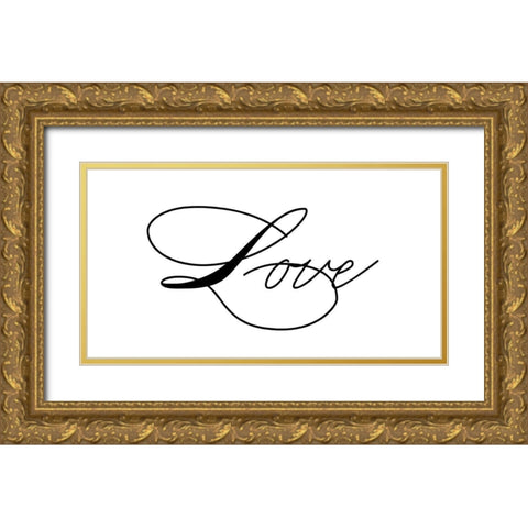 Fancy Love Gold Ornate Wood Framed Art Print with Double Matting by Phillip, Jamie