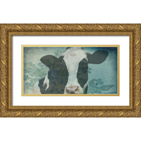 Cow On The Farm 1 Gold Ornate Wood Framed Art Print with Double Matting by Phillip, Jamie