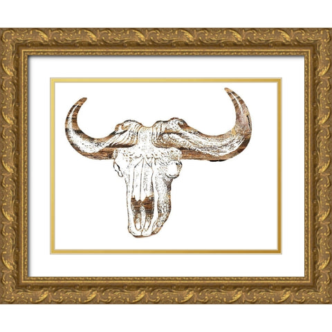 Skullo Gold Ornate Wood Framed Art Print with Double Matting by Phillip, Jamie