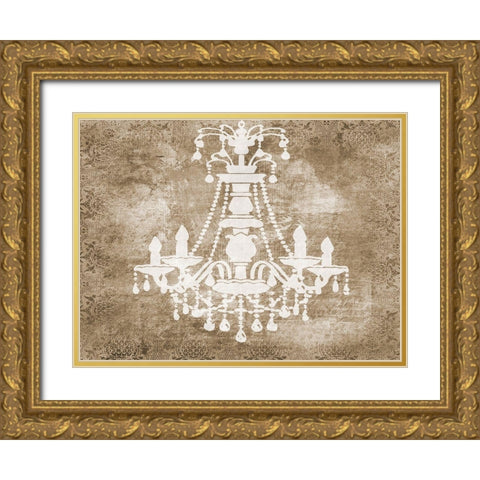 Chandelier Gold Ornate Wood Framed Art Print with Double Matting by Phillip, Jamie