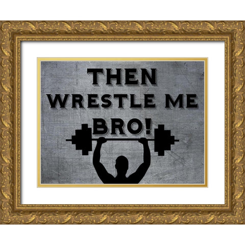 Wrestle Gold Ornate Wood Framed Art Print with Double Matting by Phillip, Jamie
