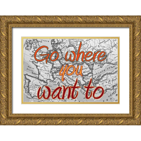 Travel Gold Ornate Wood Framed Art Print with Double Matting by Phillip, Jamie