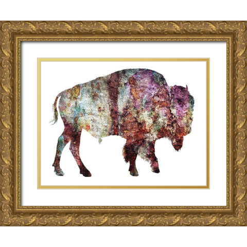 Rustic Bison Gold Ornate Wood Framed Art Print with Double Matting by Phillip, Jamie