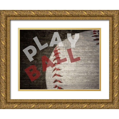 Play Ball Gold Ornate Wood Framed Art Print with Double Matting by Phillip, Jamie