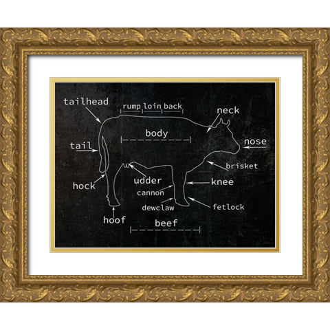 Cow Gold Ornate Wood Framed Art Print with Double Matting by Phillip, Jamie