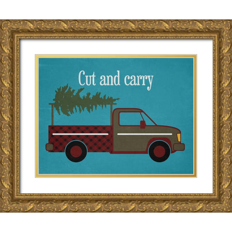 Christmas Tree Gold Ornate Wood Framed Art Print with Double Matting by Phillip, Jamie