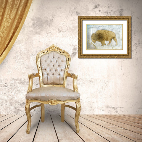 Bison Season Gold Ornate Wood Framed Art Print with Double Matting by Phillip, Jamie