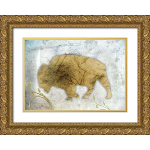 Bison Season Gold Ornate Wood Framed Art Print with Double Matting by Phillip, Jamie