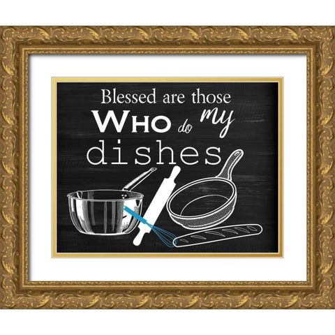 Dishes Gold Ornate Wood Framed Art Print with Double Matting by Phillip, Jamie