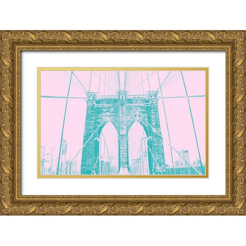 Brooklyn Bridge 1 Gold Ornate Wood Framed Art Print with Double Matting by Phillip, Jamie