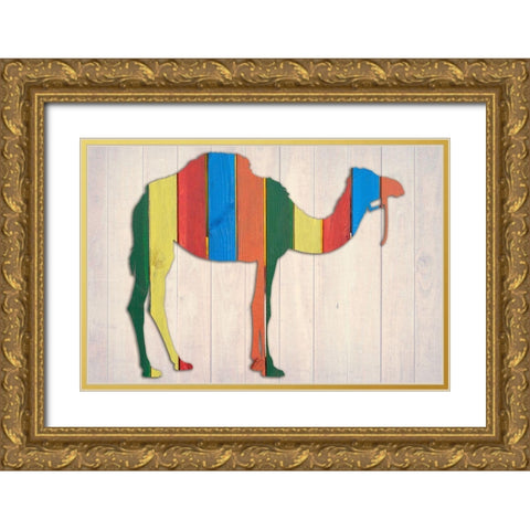 Camel 2 Gold Ornate Wood Framed Art Print with Double Matting by Phillip, Jamie