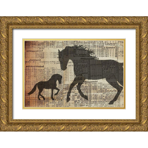 Horsey Baby 2 Gold Ornate Wood Framed Art Print with Double Matting by Phillip, Jamie