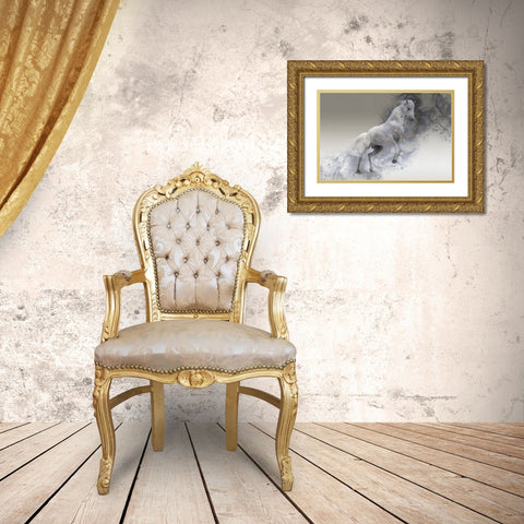 Mystic Horse Gold Ornate Wood Framed Art Print with Double Matting by Phillip, Jamie