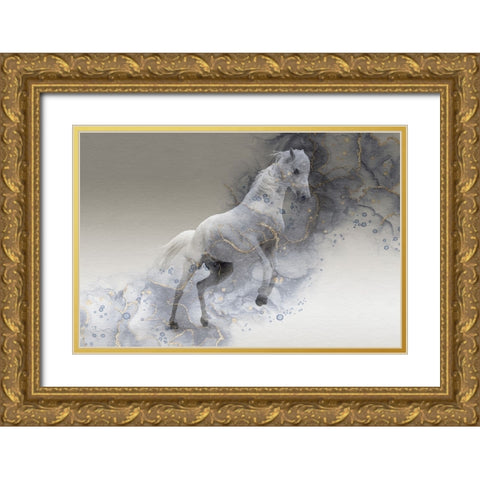 Mystic Horse Gold Ornate Wood Framed Art Print with Double Matting by Phillip, Jamie