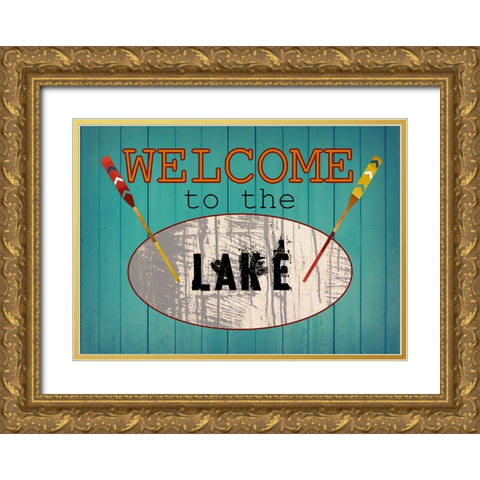Lake Side Gold Ornate Wood Framed Art Print with Double Matting by Phillip, Jamie