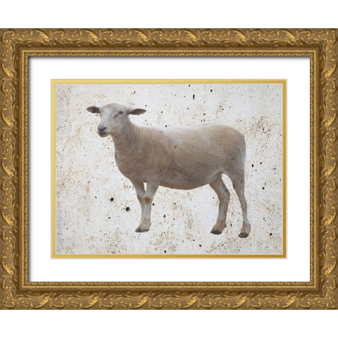 Sheepish Gold Ornate Wood Framed Art Print with Double Matting by Phillip, Jamie