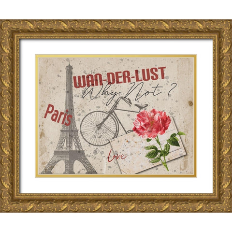 It Was In Paris 2 Gold Ornate Wood Framed Art Print with Double Matting by Phillip, Jamie