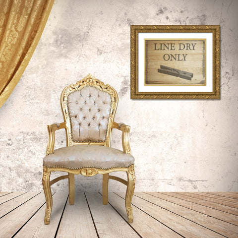 Line Dry Only Gold Ornate Wood Framed Art Print with Double Matting by Phillip, Jamie