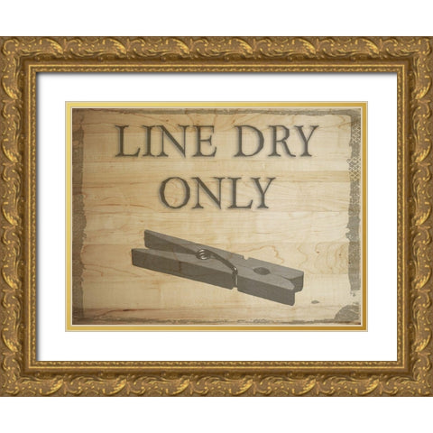 Line Dry Only Gold Ornate Wood Framed Art Print with Double Matting by Phillip, Jamie