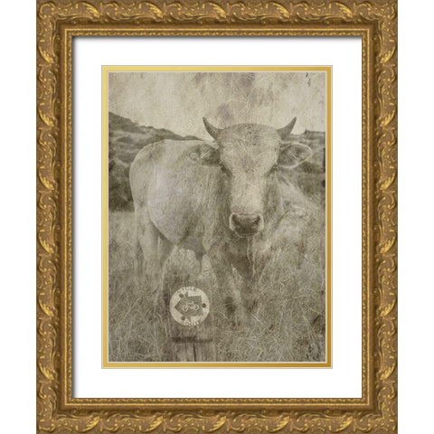 Country Farm Gold Ornate Wood Framed Art Print with Double Matting by Phillip, Jamie