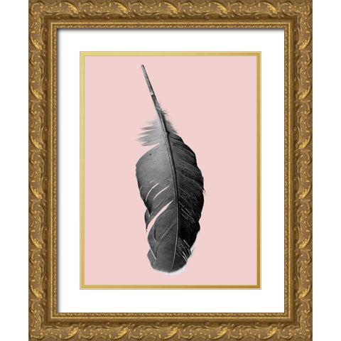 Pink Flight Gold Ornate Wood Framed Art Print with Double Matting by Phillip, Jamie