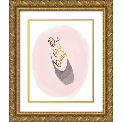 Ballet Gold Ornate Wood Framed Art Print with Double Matting by Phillip, Jamie