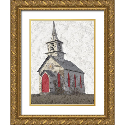 Old Church Gold Ornate Wood Framed Art Print with Double Matting by Phillip, Jamie