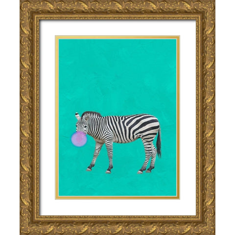 Zebra Bubble Gold Ornate Wood Framed Art Print with Double Matting by Phillip, Jamie