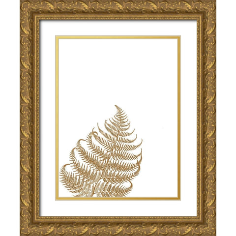 Gold Fern 3 Gold Ornate Wood Framed Art Print with Double Matting by Phillip, Jamie