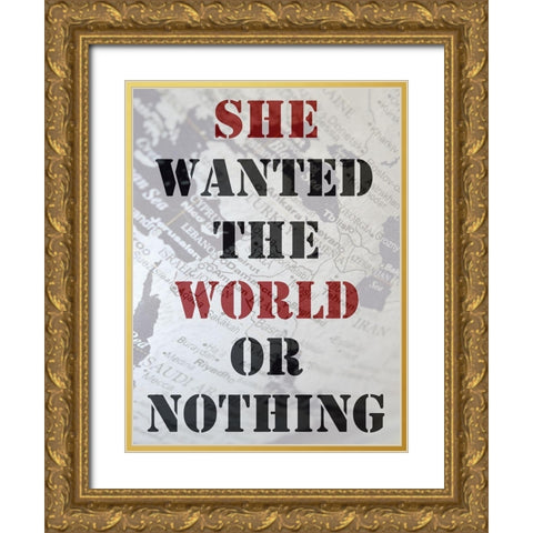 World 2 Gold Ornate Wood Framed Art Print with Double Matting by Phillip, Jamie
