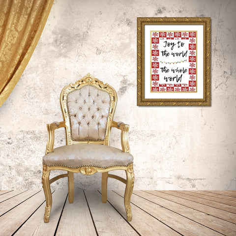Joy To The World Gold Ornate Wood Framed Art Print with Double Matting by Phillip, Jamie