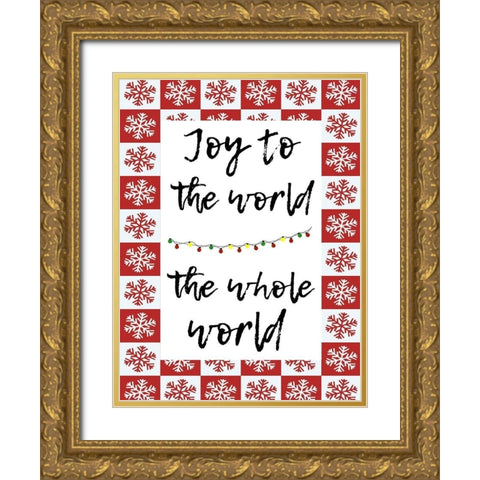 Joy To The World Gold Ornate Wood Framed Art Print with Double Matting by Phillip, Jamie