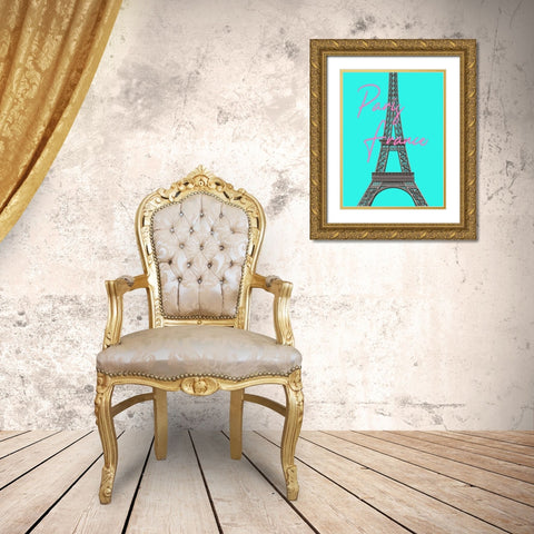 Paris Gold Ornate Wood Framed Art Print with Double Matting by Phillip, Jamie