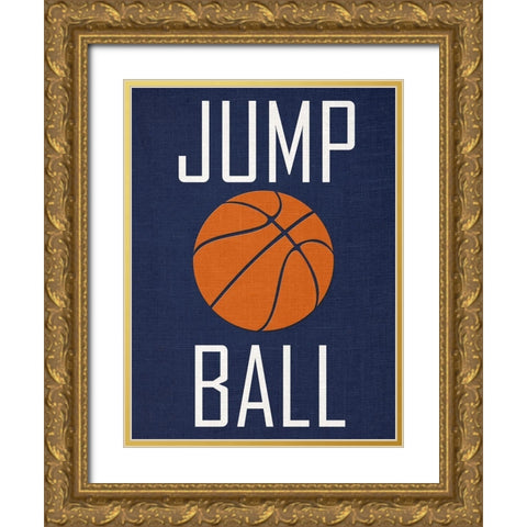 Basketball Gold Ornate Wood Framed Art Print with Double Matting by Phillip, Jamie