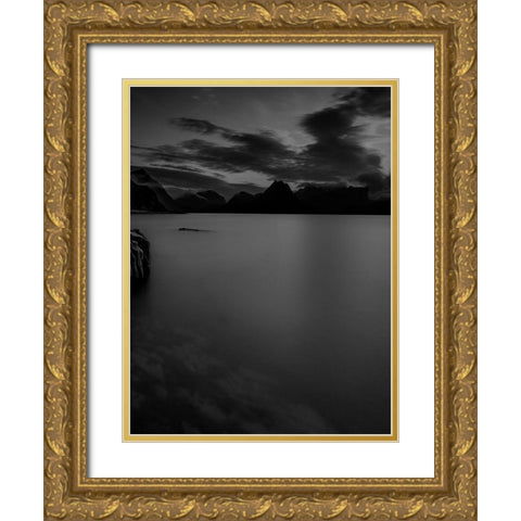 Mountain View Gold Ornate Wood Framed Art Print with Double Matting by Phillip, Jamie