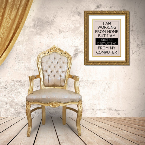 Social Distancing Gold Ornate Wood Framed Art Print with Double Matting by Phillip, Jamie