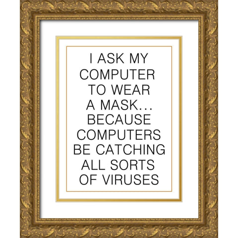 Social Distancing 2 Gold Ornate Wood Framed Art Print with Double Matting by Phillip, Jamie
