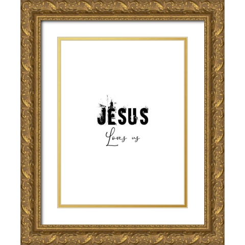 Jesus Love Gold Ornate Wood Framed Art Print with Double Matting by Phillip, Jamie