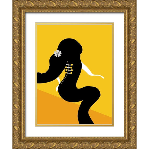 Sultry Lady Gold Ornate Wood Framed Art Print with Double Matting by Phillip, Jamie